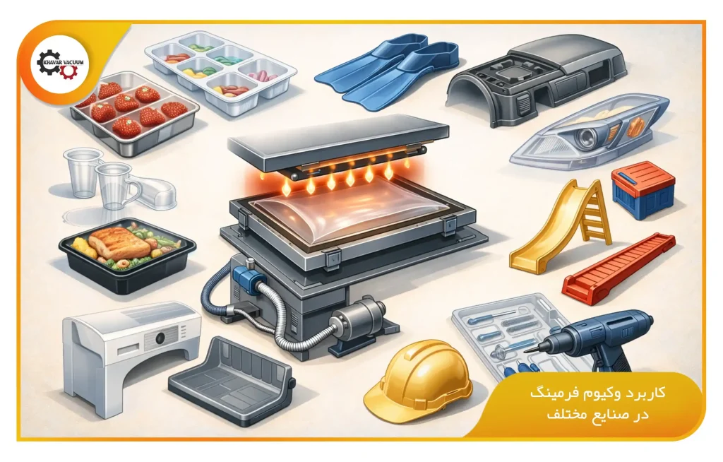 کاربرد وکیوم فرمینگ در صنایع مختلف (khavarvacuum.ir)