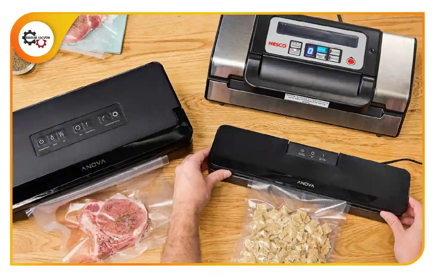 دستگاه بسته بندی وکیوم مواد غذایی منجمد (khavarvacuum.ir)